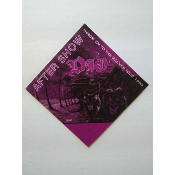 Dio Backstage Pass Original Throw 'em to the Wolves Tour 1990 Heavy Metal Purple - Picture 2 of 2